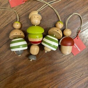 Crate and barrel 2014 Wooden family ornaments